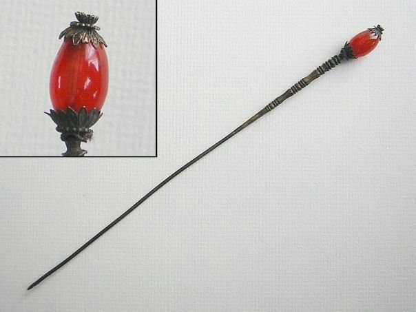 Hairpin with carnelian tip – (2551)